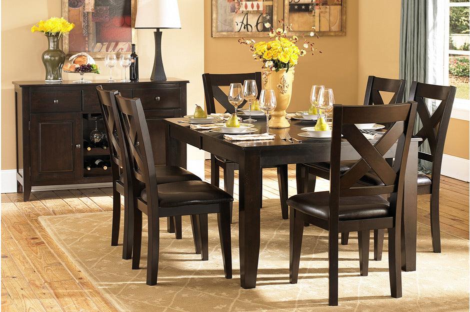 Crown Point 7 Piece Dining Room Set In Warm Merlot 1372-78-7Set | Homelegance