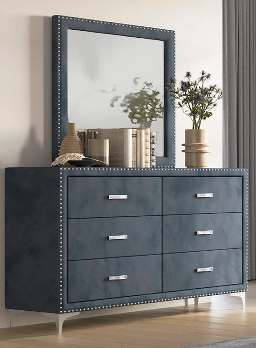Crown Mark Furniture Lucinda 6 Drawer Dresser in Gray