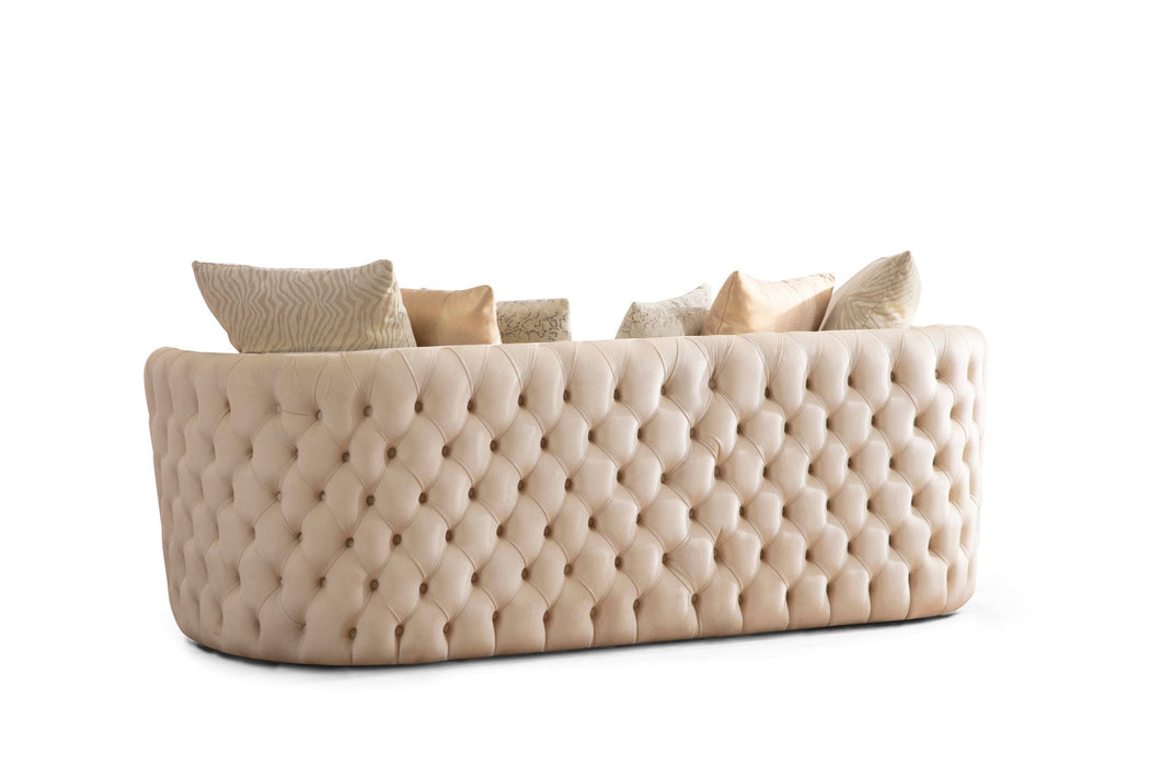 Fanci Ivory Velvet Living Room Set