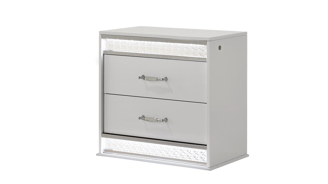 Glam Nightstand in White