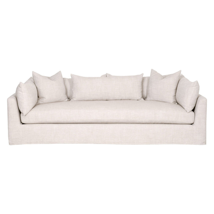 Haven 96" Lounge Slipcover Sofa in Bisque, Espresso