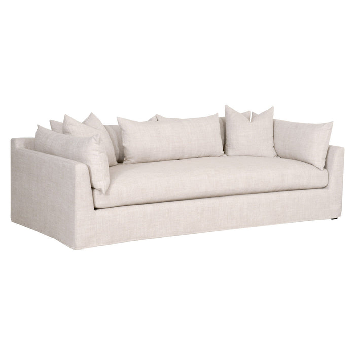 Haven 96" Lounge Slipcover Sofa in Bisque, Espresso