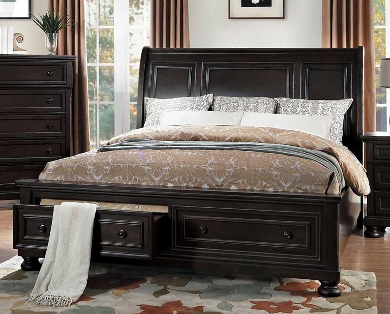 Begonia Eastern King Platform Bed With Footboard Storages 1718Kgy-1Ek | Homelegance