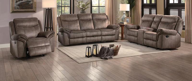 Aram 3 Piece Double Reclining Living Room Set 8206Nf-3Set | Homelegance