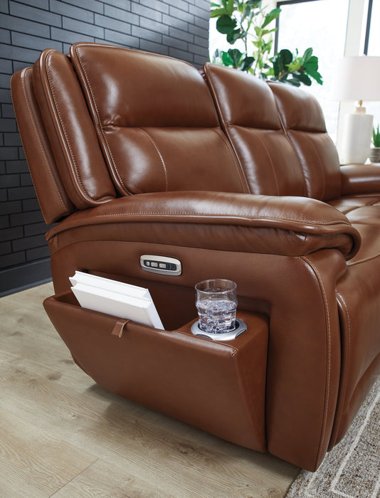 Healy Pier Chocolate Power Reclining Sofa and Loveseat