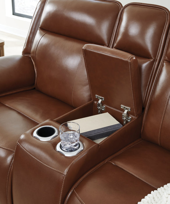 Healy Pier Chocolate Power Reclining Sofa and Loveseat