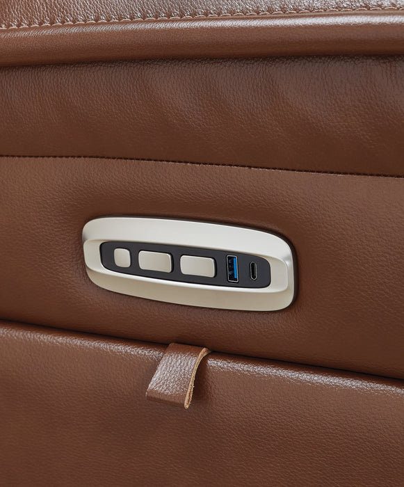 Healy Pier Chocolate Power Reclining Sofa and Loveseat