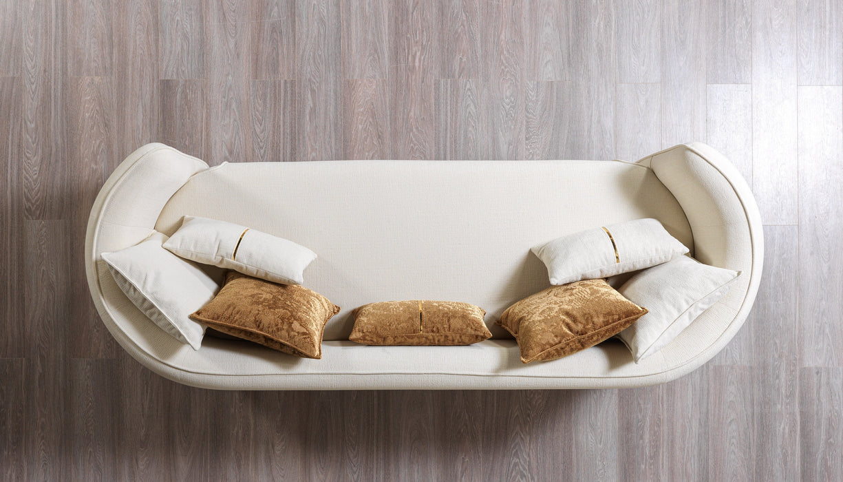 Helena Ivory Velvet 94" Sofa