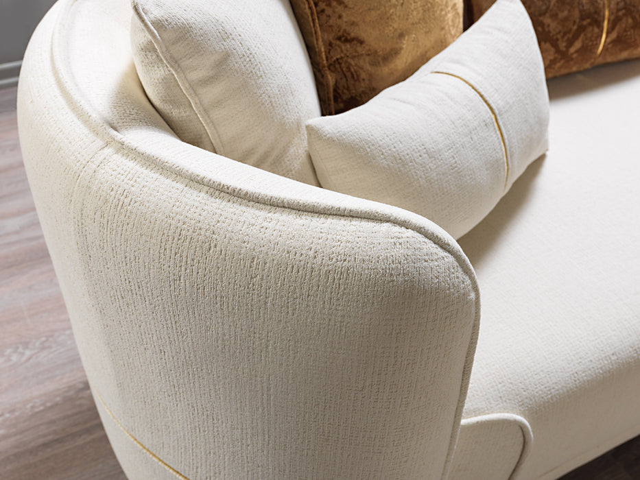 Helena Ivory Velvet 94" Sofa