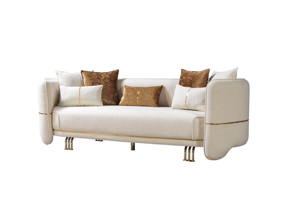 Helena Ivory Velvet Living Room Set