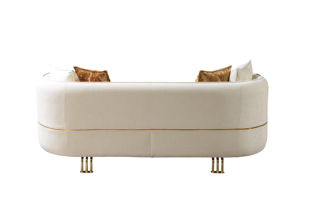 Helena Ivory Velvet Living Room Set