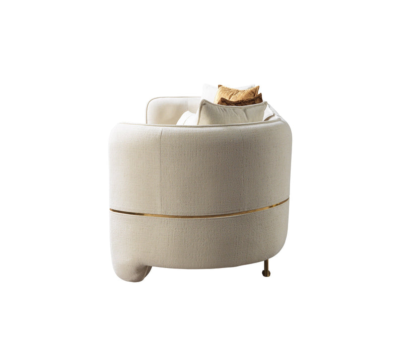 Helena Ivory Velvet Living Room Set