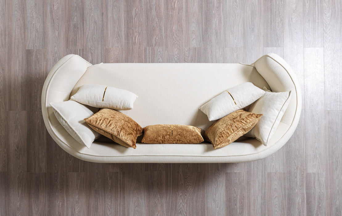 Helena Ivory Velvet Living Room Set