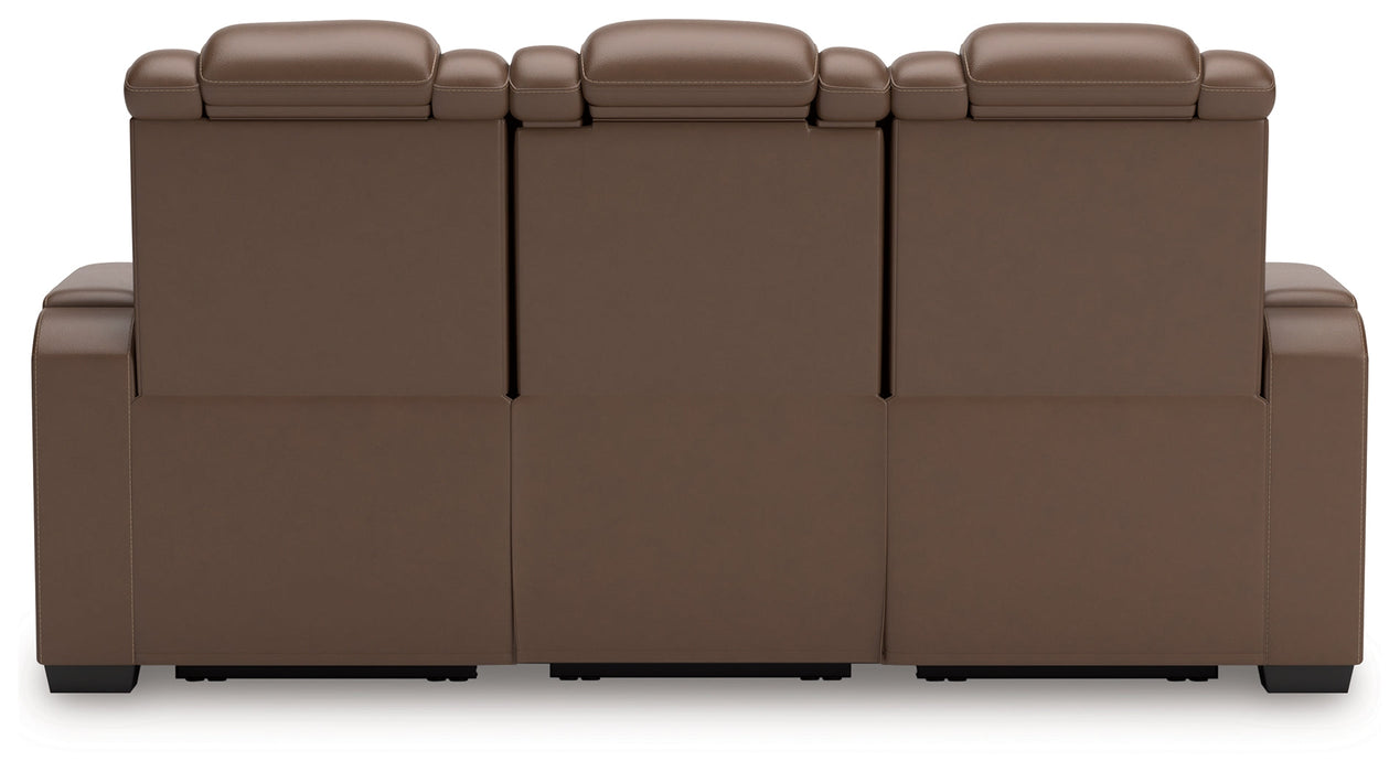 High Impact Tobacco Power Reclining Sofa