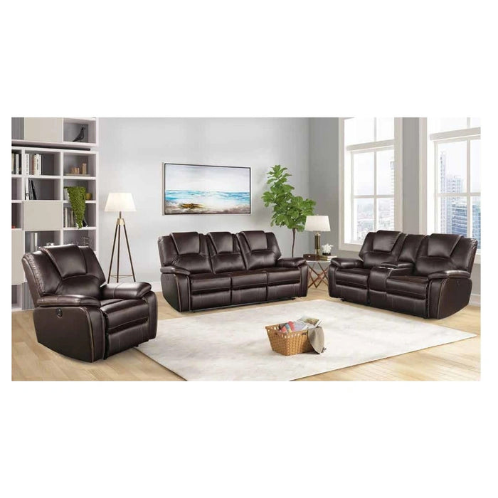 Hong Kong Power Reclining Living Room Set In Faux Leather