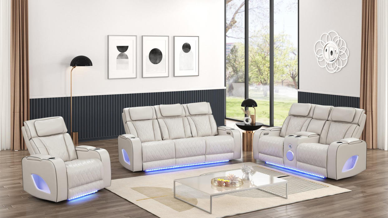 Fortuner Leather Reclining Chair with LED Lights