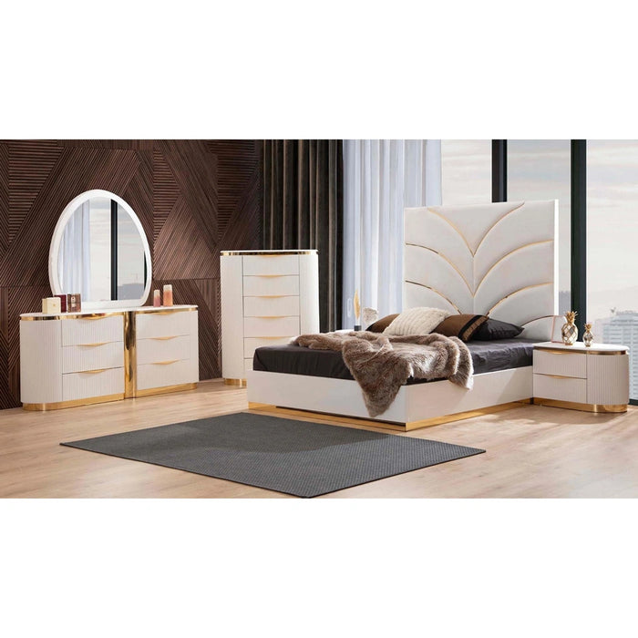 Laura 2-Drawer Wood Veneer Nightstand in White