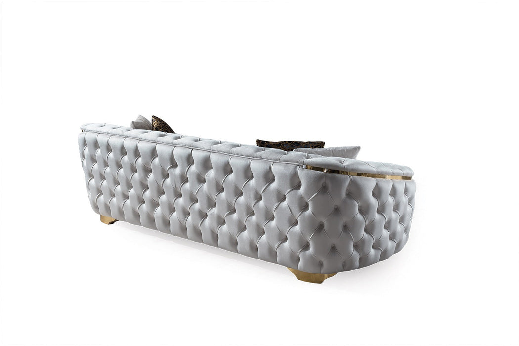 Lupino Ivory Velvet Living Room Set