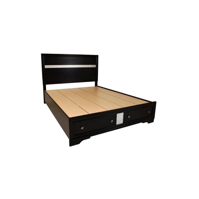 Matrix Wood Veneer Storage Bed