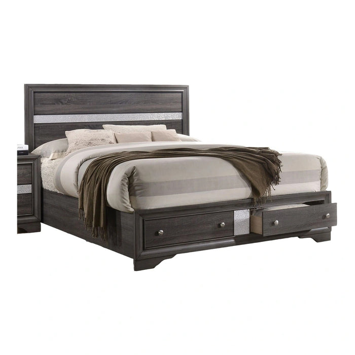 Matrix Wood Veneer Storage Bed