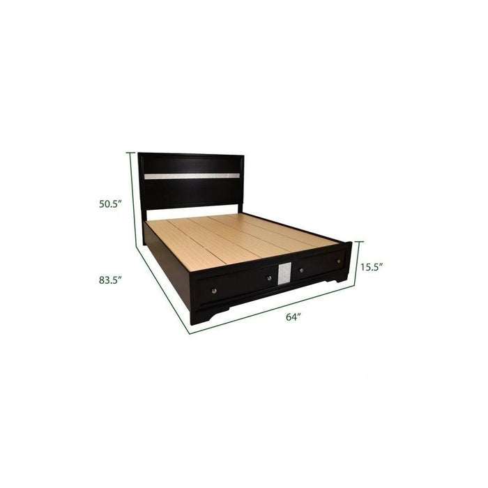 Matrix Wood Veneer Storage Bed