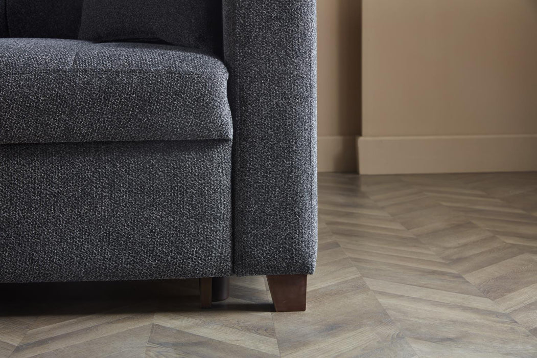 Mocca Dupont Anthracite Storage Sleeper Sofa Chaise