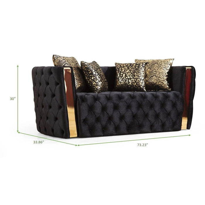 Naomi Tufted Velvet Loveseat