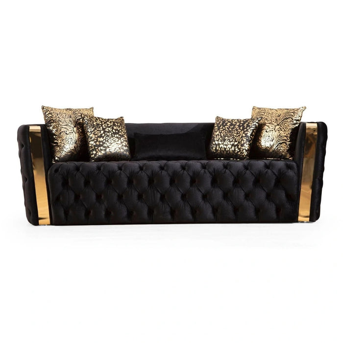 Naomi Tufted Velvet Stationary Sofa
