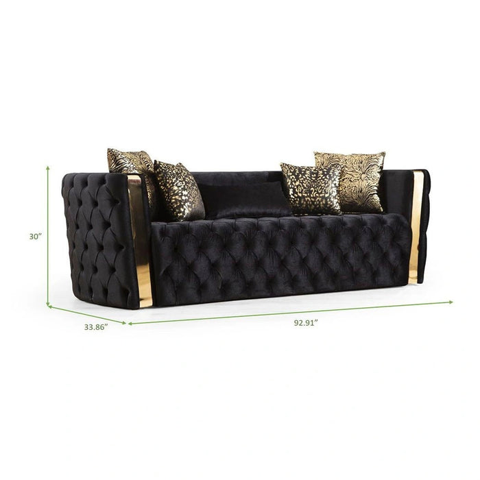 Naomi Tufted Velvet Stationary Sofa
