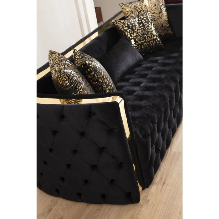 Naomi Tufted Velvet Stationary Sofa