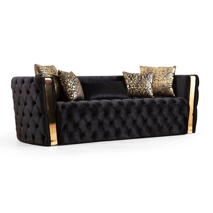 Naomi Tufted Velvet Stationary Sofa