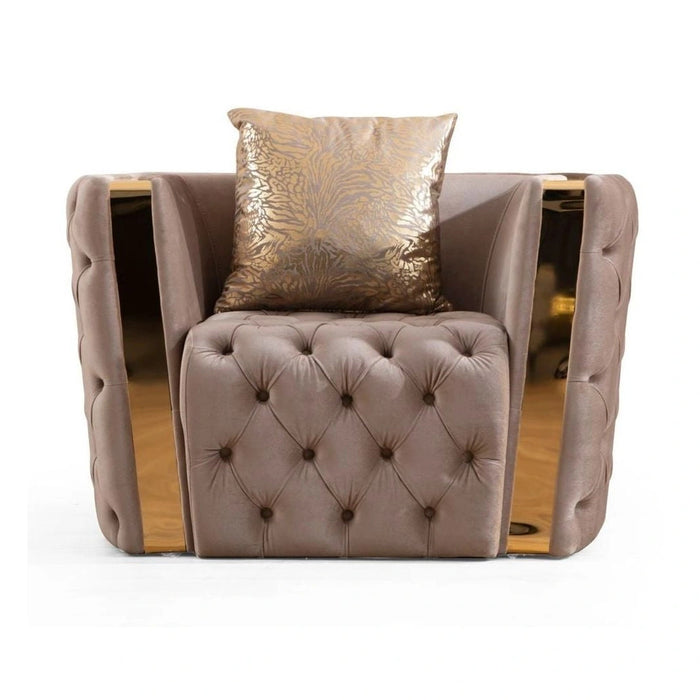 Naomi Living Room Set In Tufted Velvet