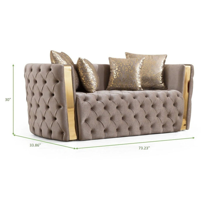 Naomi Living Room Set In Tufted Velvet