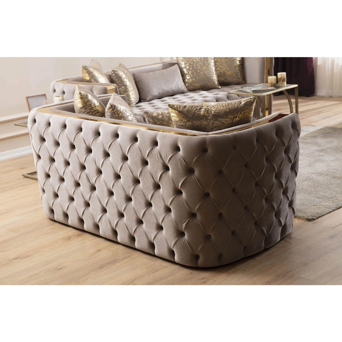 Naomi Living Room Set In Tufted Velvet