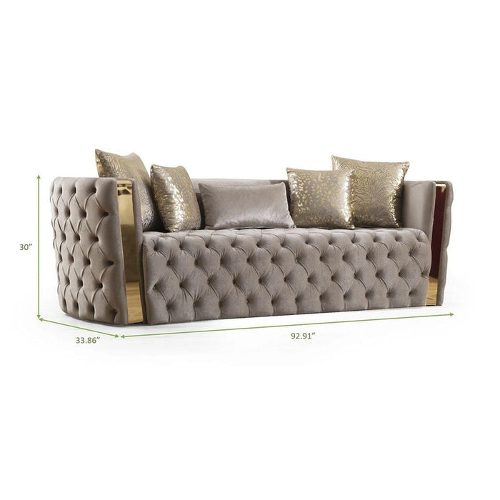 Naomi Living Room Set In Tufted Velvet