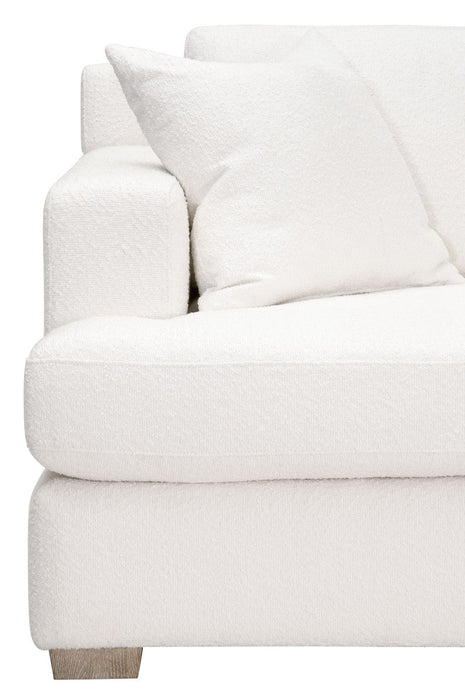 Dean 92" California Casual Sofa in Livesmart Boucle-Snow, Natural Gray Oak