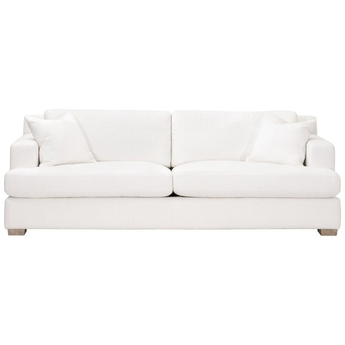 Dean 92" California Casual Sofa in Livesmart Boucle-Snow, Natural Gray Oak