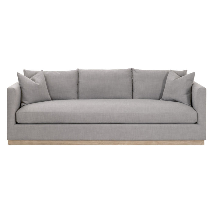 Siena 96" Plinth Base Sofa in Livesmart Paulston-Steel, Natural Gray Oak