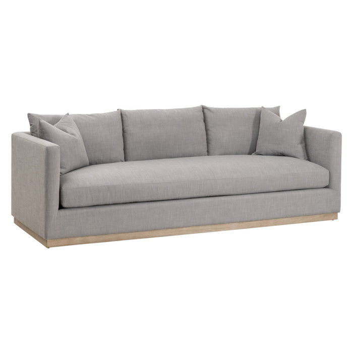 Siena 96" Plinth Base Sofa in Livesmart Paulston-Steel, Natural Gray Oak