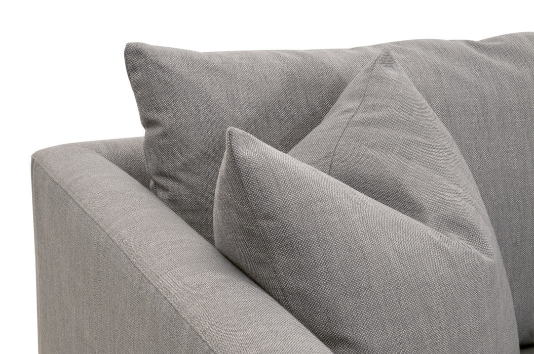 Siena 96" Plinth Base Sofa in Livesmart Paulston-Steel, Natural Gray Oak