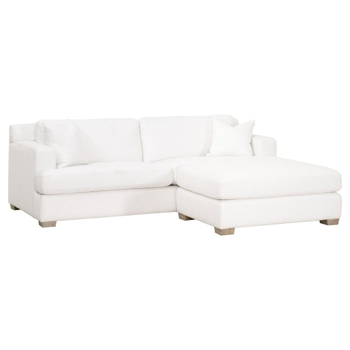 Dean 92" California Casual Sofa in Livesmart Boucle-Snow, Natural Gray Oak