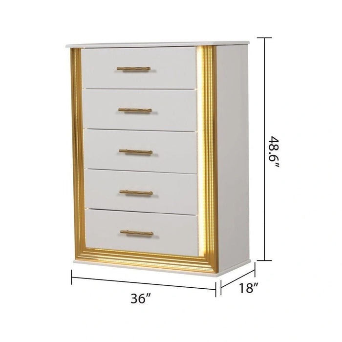 Obsession Bedroom Set Collection In Milky White