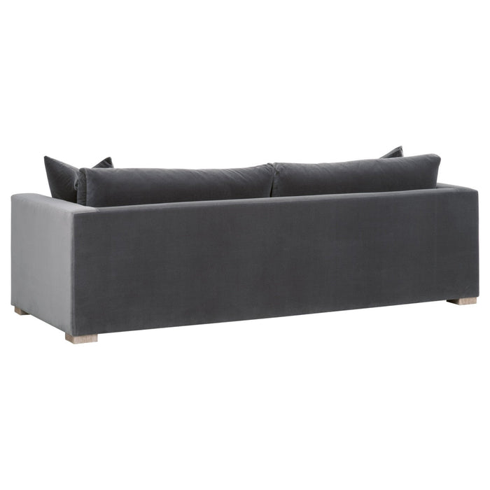 Rocco 96" Sofa in Dark Dove Velvet, Natural Gray Birch