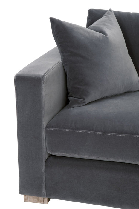 Rocco 96" Sofa in Dark Dove Velvet, Natural Gray Birch