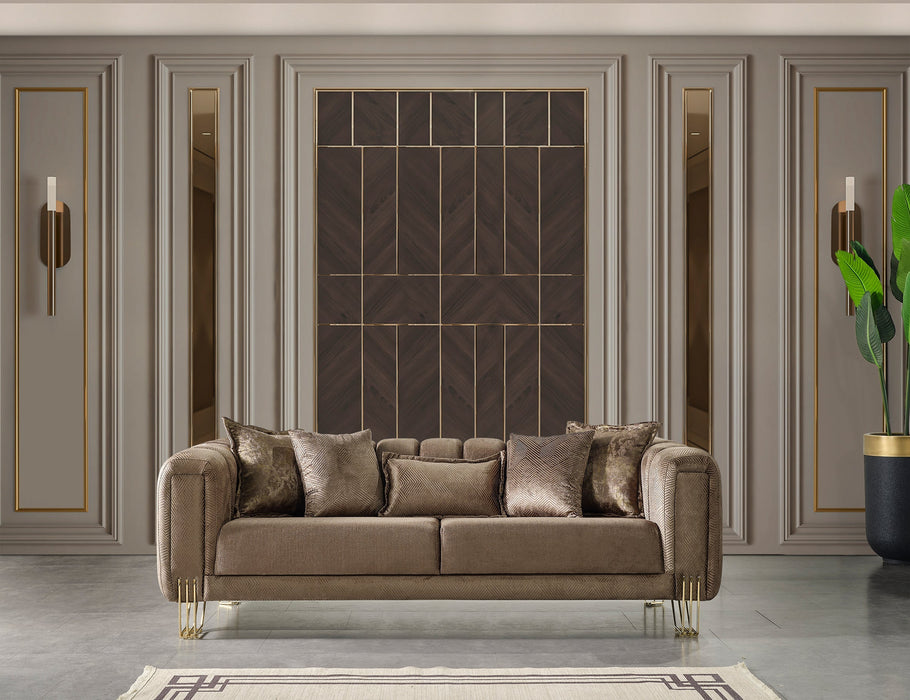 Santana Coffee Velvet Living Room Set