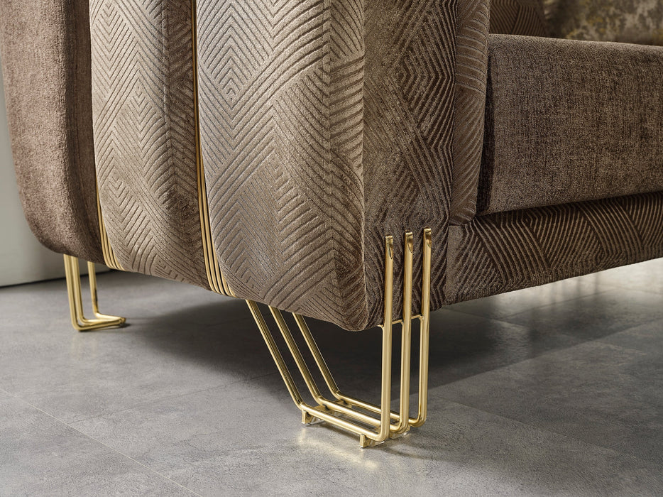 Santana Coffee Velvet Living Room Set