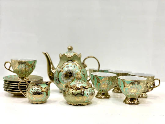 15pc Tea set Green