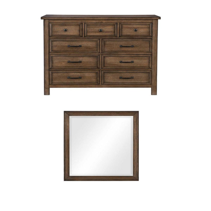 Brevard Dresser With Mirror In Light Brown 1584-6-Dm | Homelegance