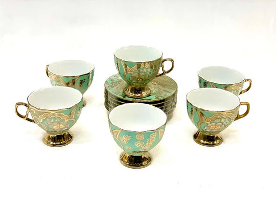 12pc Tea set Green