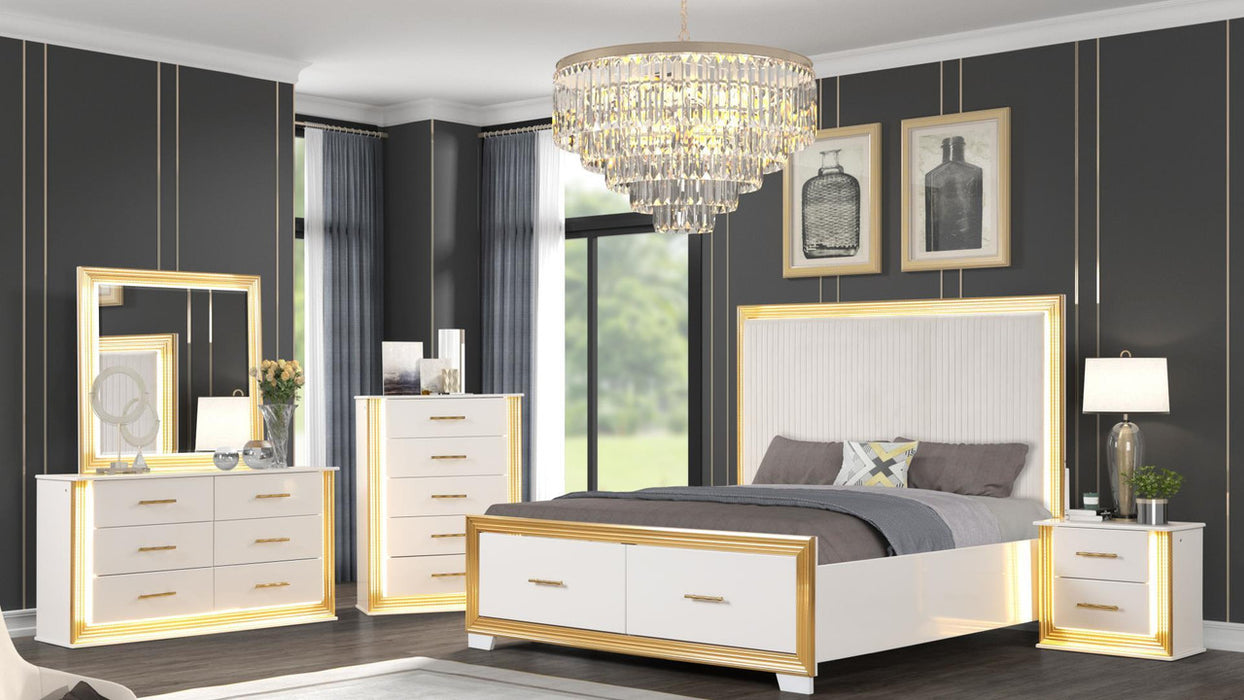 Obsession Bedroom Set Collection In Milky White